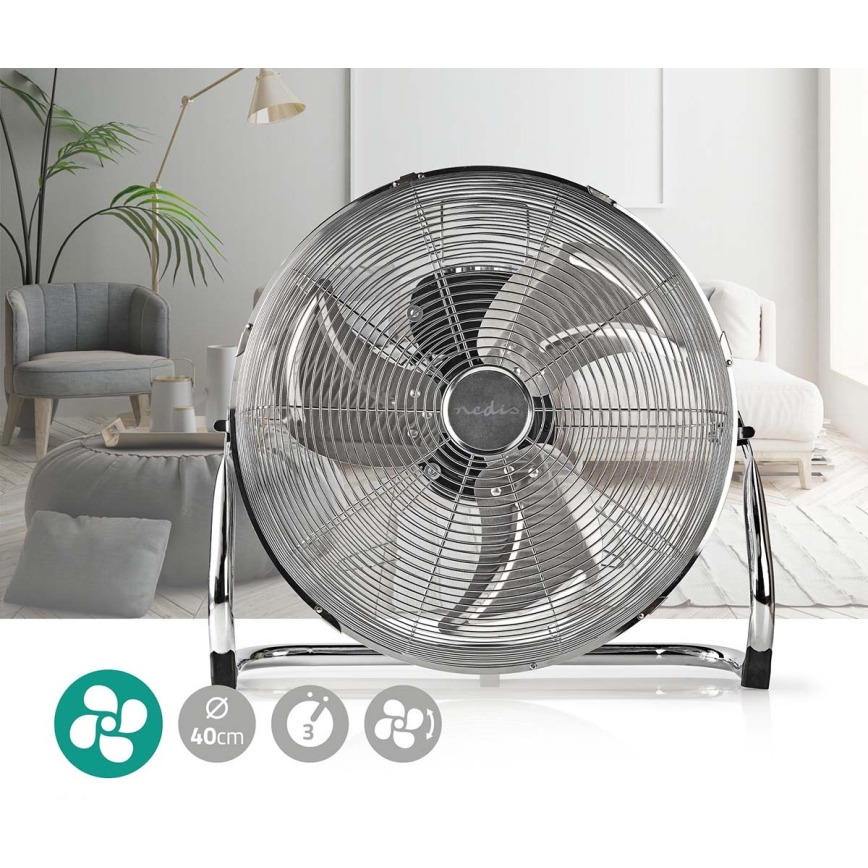 Podni ventilator 80W/230V sjajni hrom