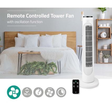 Stubni ventilator 50W/230V bela + Daljinski upravljač