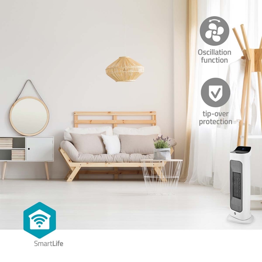 Ventilator sa sa keramičkim grejačem Smartlife 1400/2000W/230V Wi-Fi Tuya + Daljinski upravljač