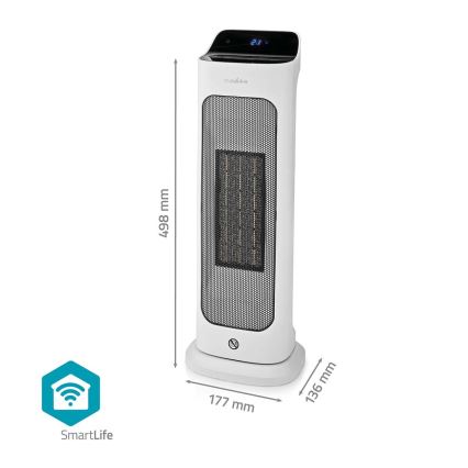 Ventilator sa sa keramičkim grejačem Smartlife 1400/2000W/230V Wi-Fi Tuya + Daljinski upravljač