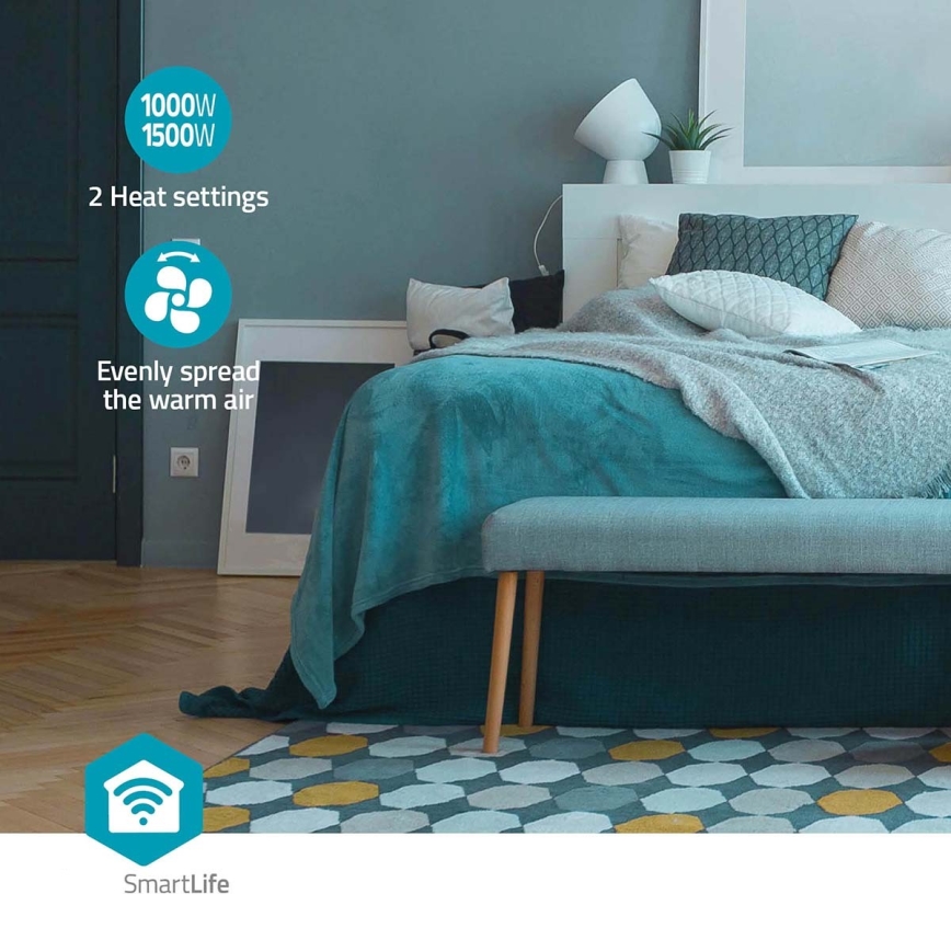 Ventilator sa keramickým topným tělesem Smartlife 1000/1500W/230V Wi-Fi Tuya + Daljinski upravljač