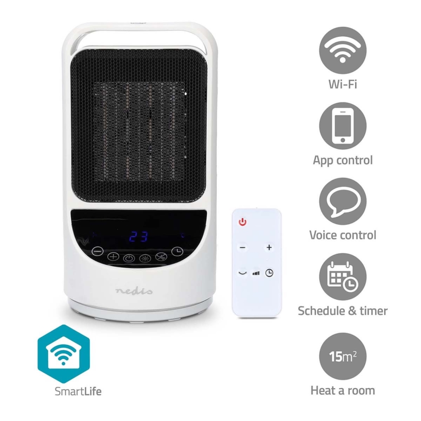 Ventilator sa keramickým topným tělesem Smartlife 1000/1500W/230V Wi-Fi Tuya + Daljinski upravljač