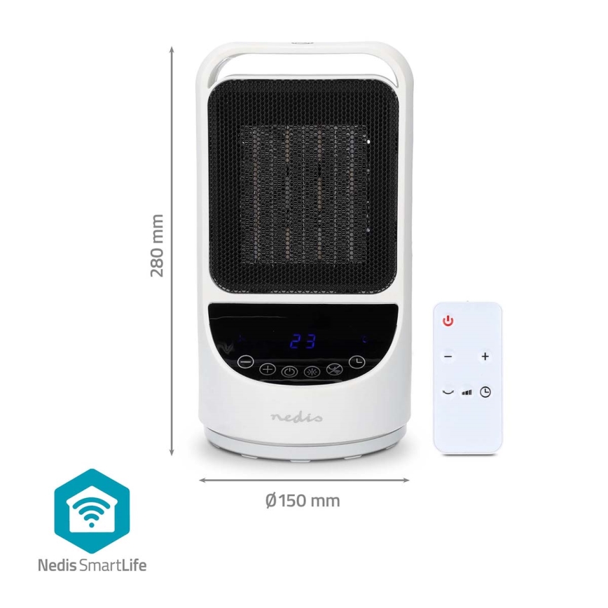 Ventilator sa keramickým topným tělesem Smartlife 1000/1500W/230V Wi-Fi Tuya + Daljinski upravljač