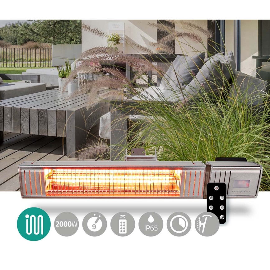 Spoljni električni grejač 2000W/230V IP65 + daljinski upravljač.