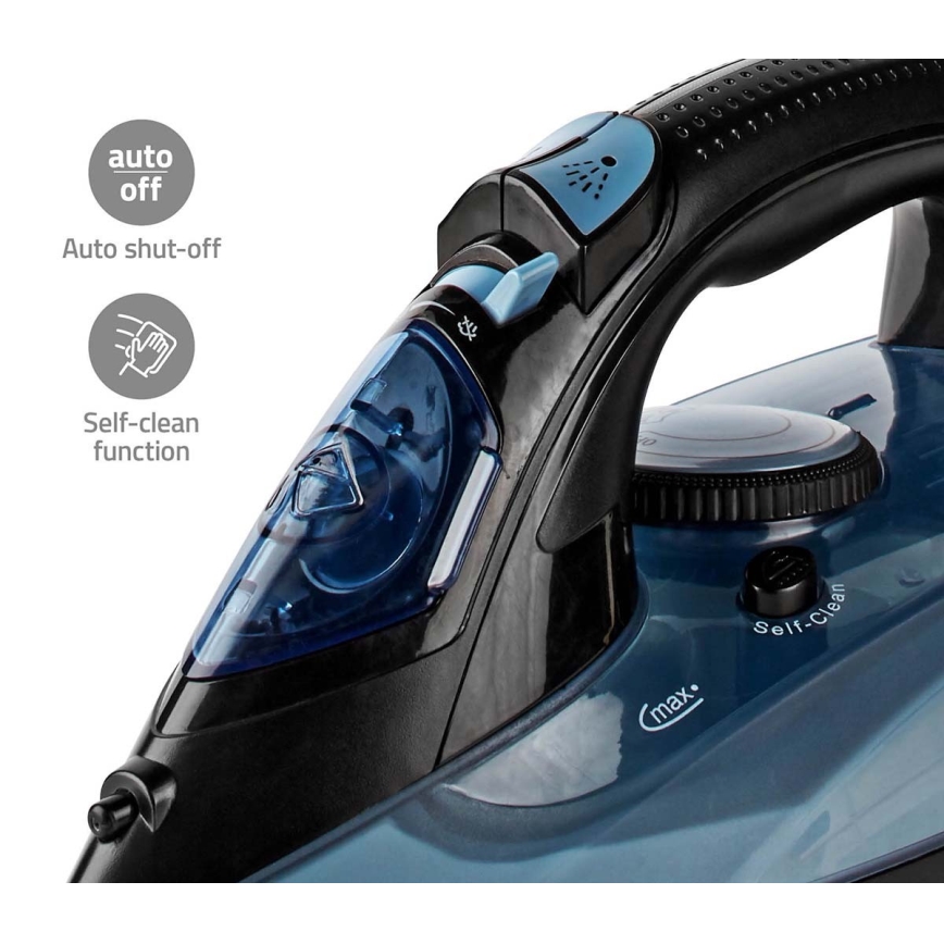 Pegla na paru 2600W/230V crno/plava