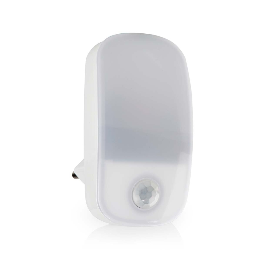 LED Orijentacijska lampa sa senzorom pokreta i sumraka za utičnicu LED/0,55W/230V bela