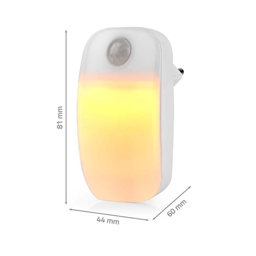 LED Orijentacijska lampa sa senzorom pokreta i sumraka za utičnicu LED/0,55W/230V bela