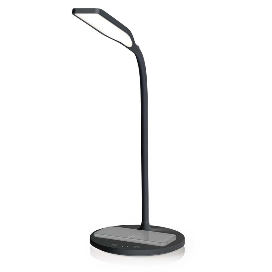 LED Prigušiva dodirna fleksibilna stona lampa sa 15W bežičnim punjenjem Qi LED/5,5W/230V 2700-6500K crno