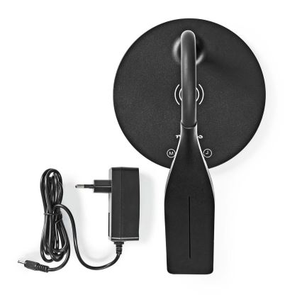 LED Prigušiva dodirna fleksibilna stona lampa sa 15W bežičnim punjenjem Qi LED/5,5W/230V 2700-6500K crno