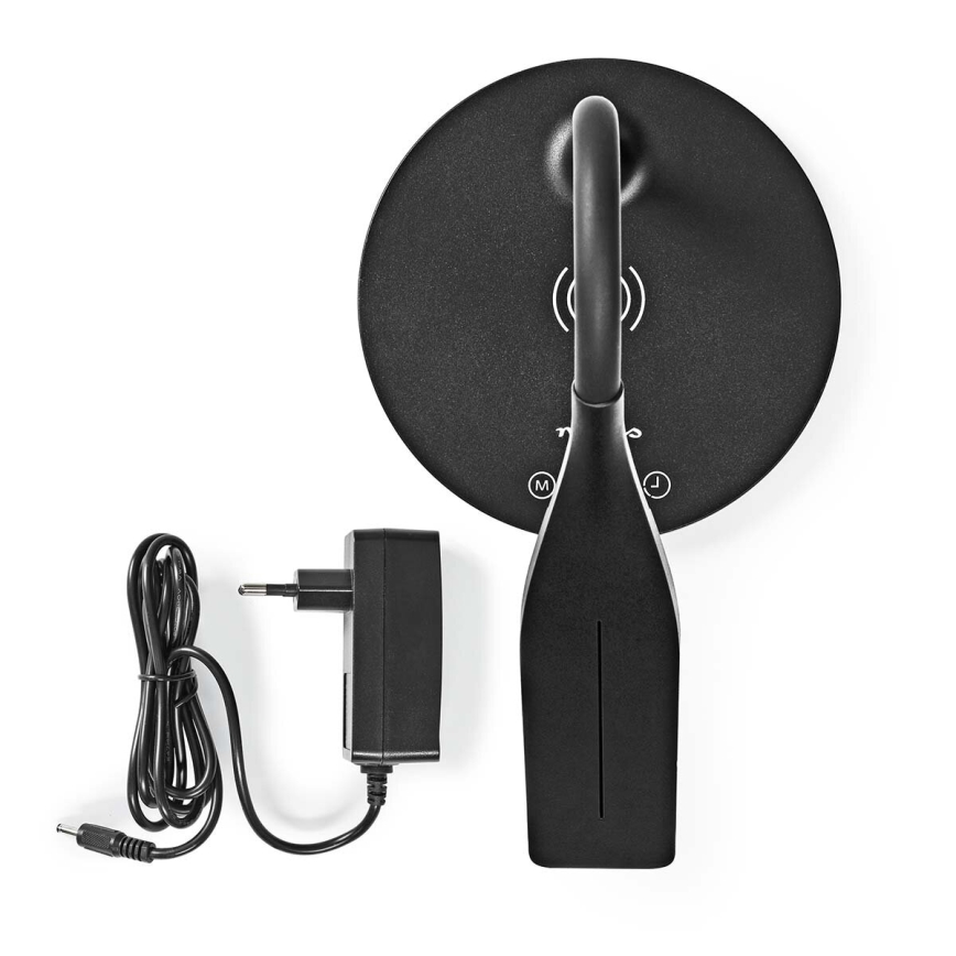LED Prigušiva dodirna fleksibilna stona lampa sa 15W bežičnim punjenjem Qi LED/5,5W/230V 2700-6500K crno