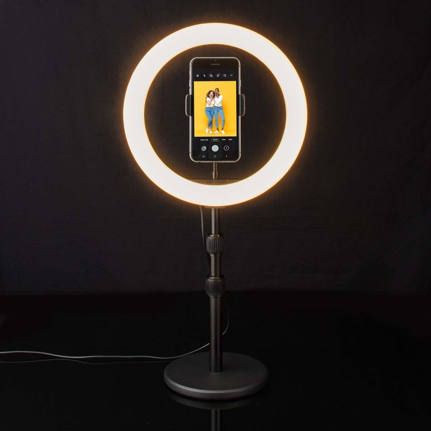 LED prigušiva lampa sa stativom i držačem za snimanje vlogova LED/6W/USB 2700-6700K