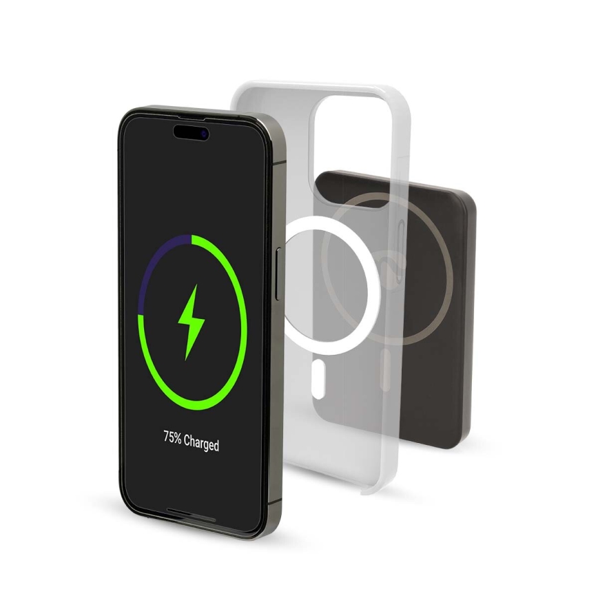 Power Bank 2u1 magnetni sa bežičnim punjenjem MagSafe 5000 mAh crno