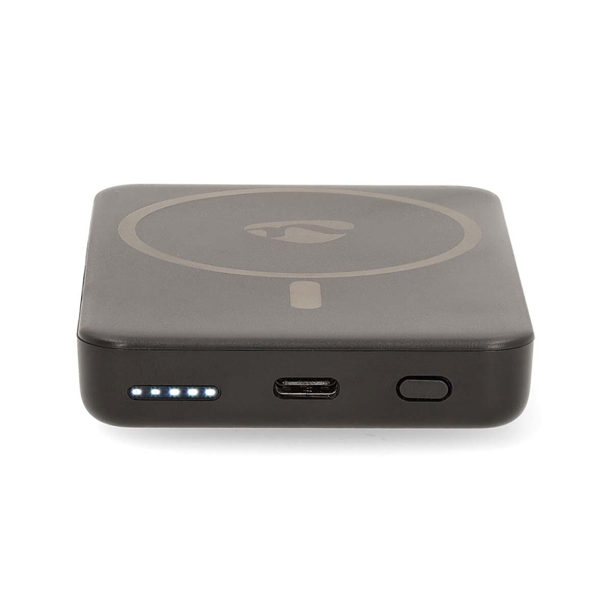 Power Bank 2u1 magnetni sa bežičnim punjenjem MagSafe 5000 mAh crno