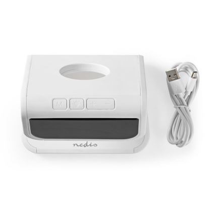 Budilnik sa bežičnim punjačem LED/10W/230V  bela