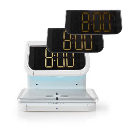 LED RGB budilnik sa bežičnim punjačem LED/10W/5V bela