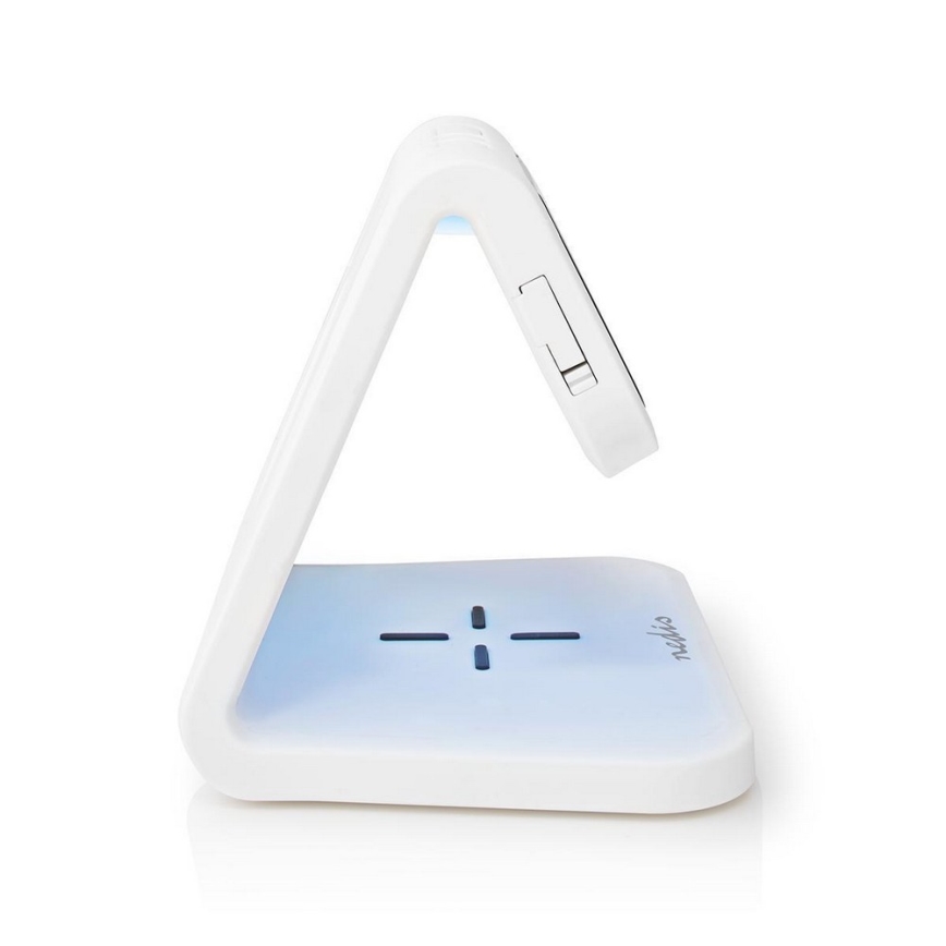 LED RGB budilnik sa bežičnim punjačem LED/10W/5V bela