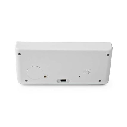 Budilnik sa LCD ekranom i bežičnim punjačem 15W/230V + 1xCR2032 bela
