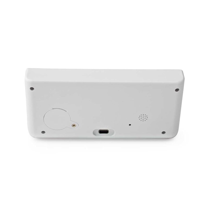 Budilnik sa LCD ekranom i bežičnim punjačem 15W/230V + 1xCR2032 bela
