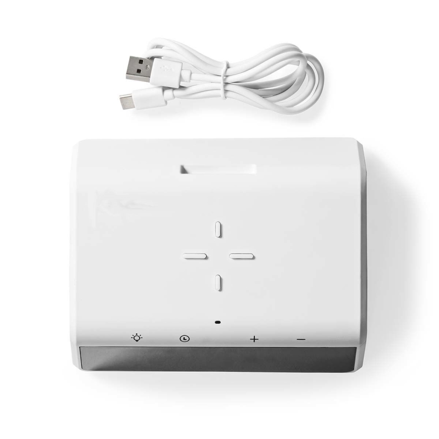Budilnik sa LCD ekranom i bežičnim punjačem 15W/230V 1x CR2032 bela