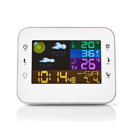 Meteorološka stanica sa LCD ekranom u boji 230V/3xAAA + 2xAA bela