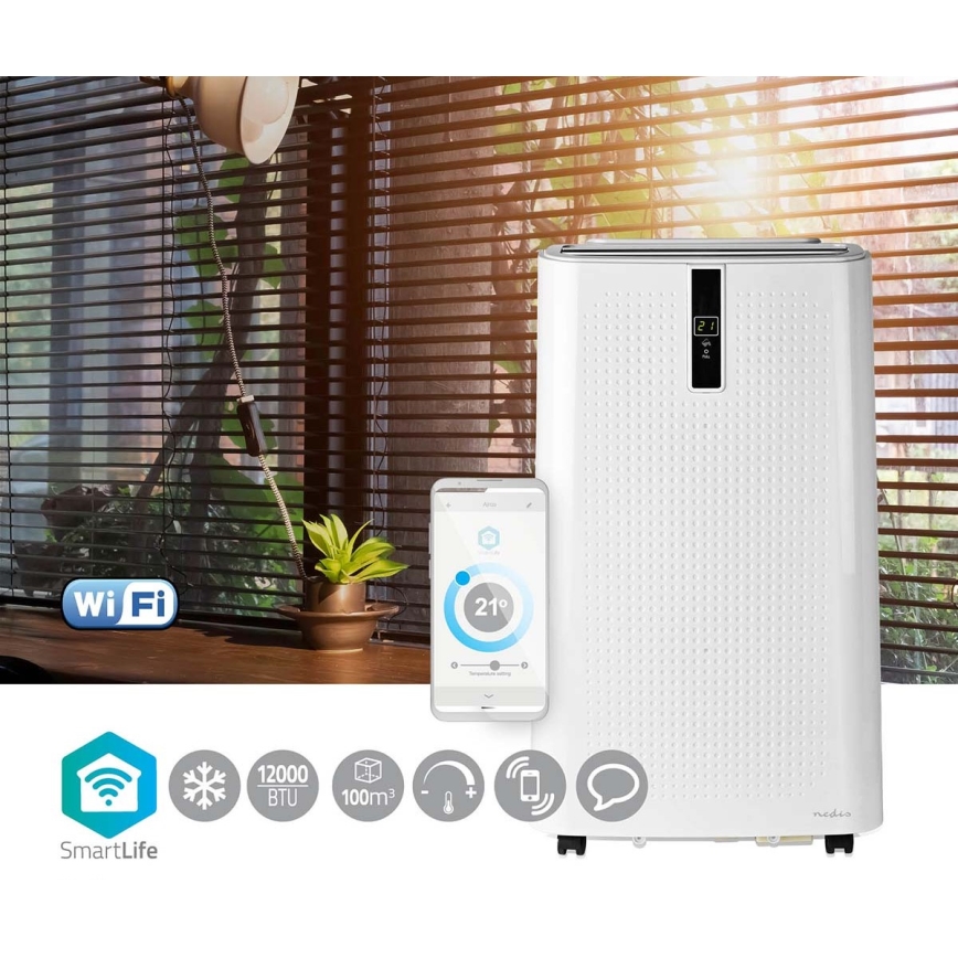Pametni mobilni klima uređaj 3u1 uključujući kompletan pribor 1357W/230V 12000 BTU Wi-Fi + Daljinski upravljač