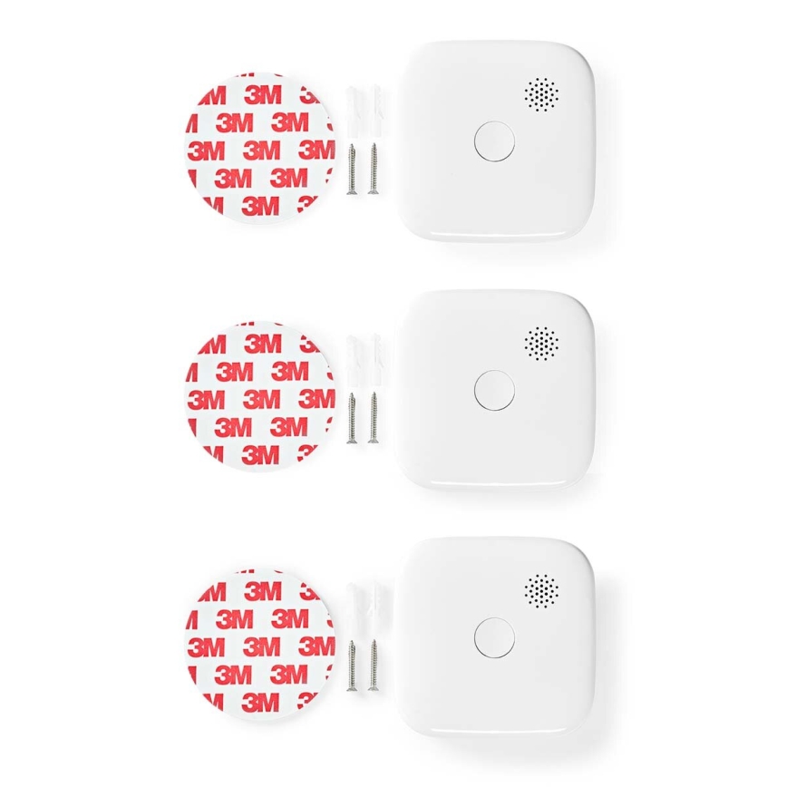 Set 3x Detektor dima SmartLife 3V/1xCR123A Wi-Fi Tuya