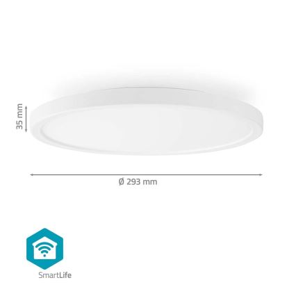 LED RGBW Prigušiva plafonjera SmartLife LED/18W/230V 2700-6500K Wi-Fi Tuya