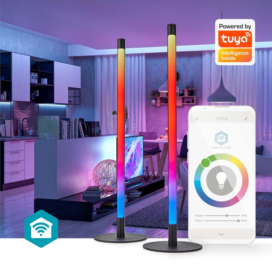 Set 2x LED RGBIC Prigušiva stona lampa SmartLife LED/36W/230V 55 cm 2700-6500K Wi-Fi Tuya + Daljinski upravljač