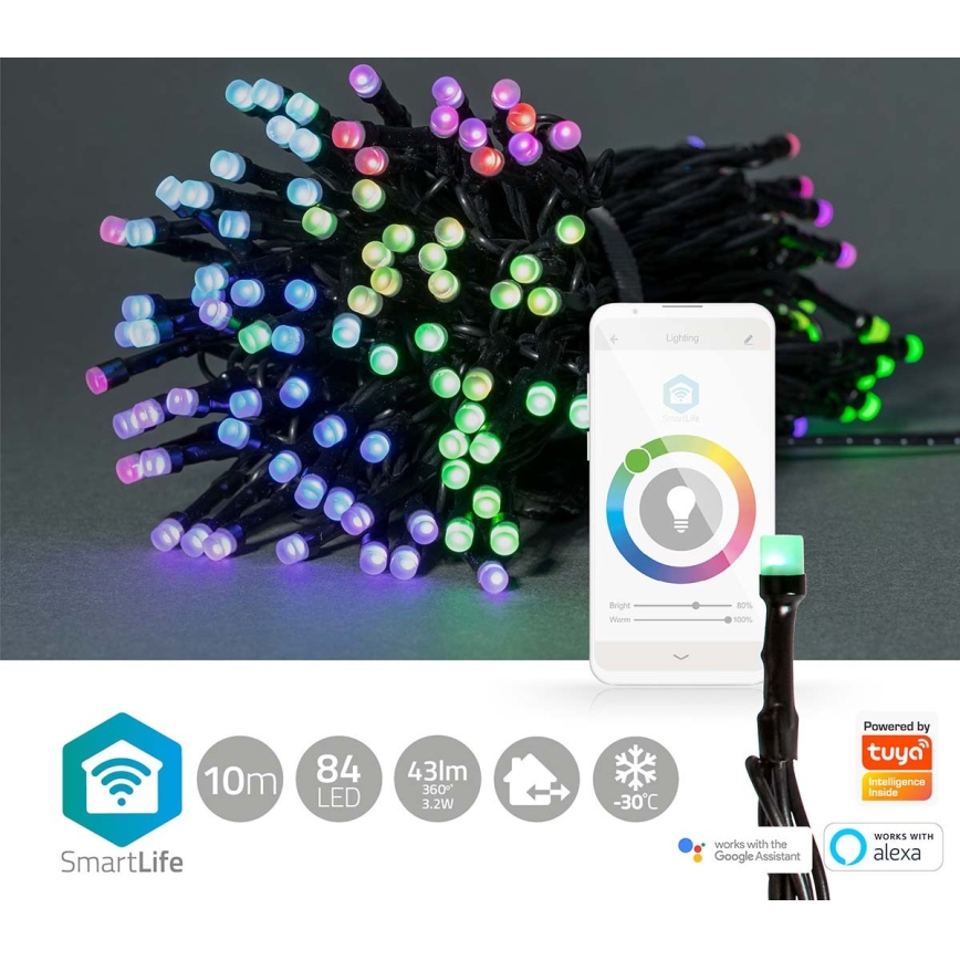 LED RGB spoljašnja božićna svetlosna girlanda 84xLED/8 funkcija 13m IP65 Wi-Fi Tuya