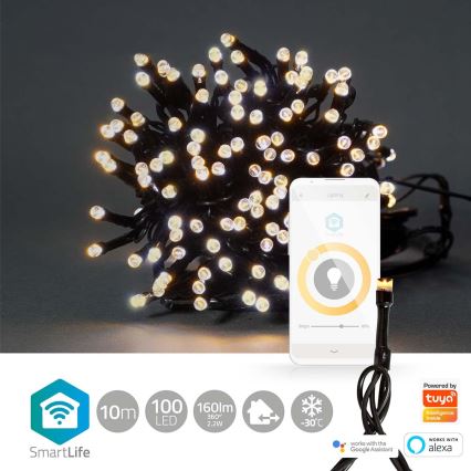 LED spoljašnja božićna girlanda 100xLED/8 funkcija 15m IP65 Wi-Fi Tuya topla bela