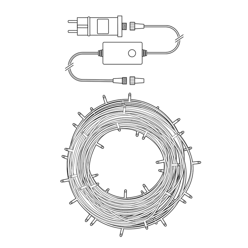 LED spoljni božićni lanac 400 LED/8 funkcija, 25 m, IP65, Wi-Fi Tuya, topla bela