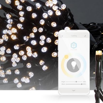 LED božićni lanac 100xLED/8 funkcija 15m IP65 Wi-Fi Tuya