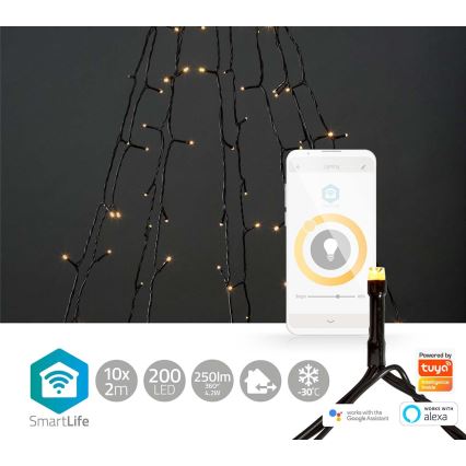 LED spoljna božićna zavesa 200xLED/8 funkcija 10x2m IP65 Wi-Fi Tuya topla bela