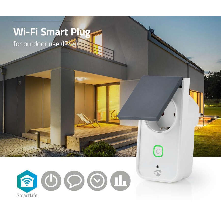 Pametna spoljašnja utičnica 3680W/230V/Tip F SCHUKO/16A Wi-Fi IP44