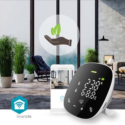 Pametni monitor za kvalitet vazduha sa LED ekran SmartLife Wi-Fi