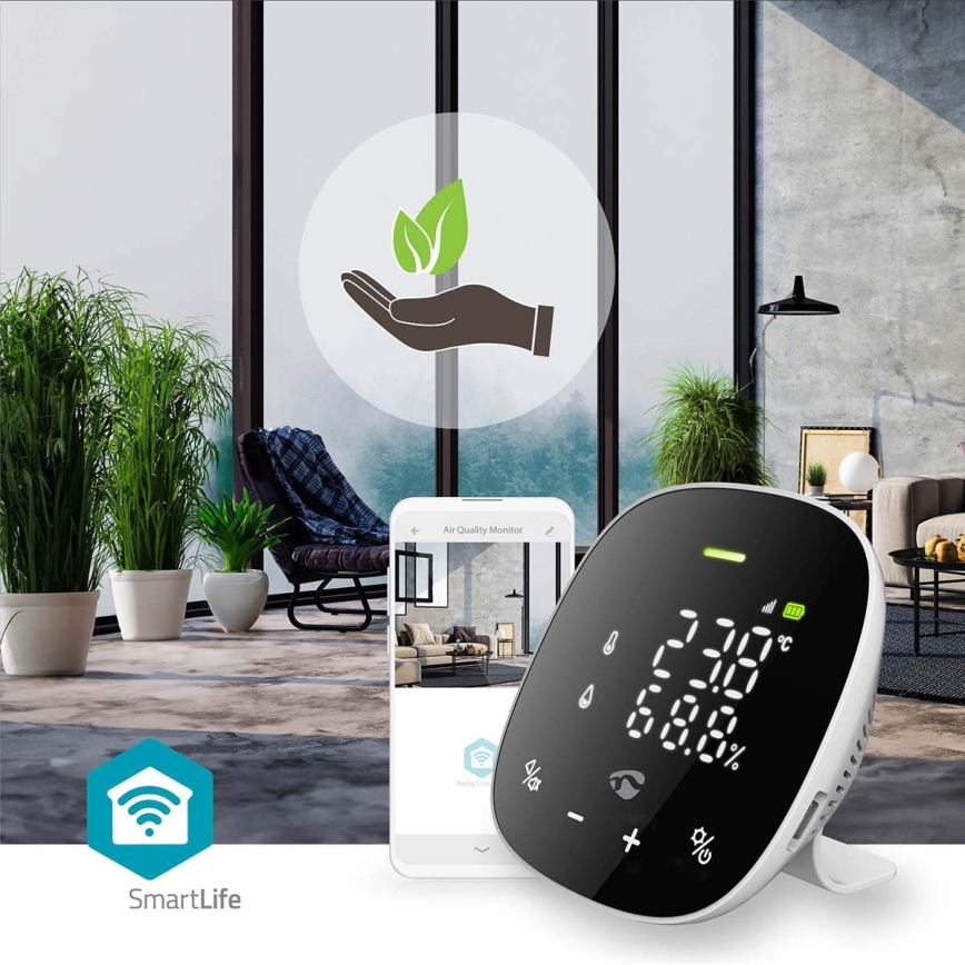 Pametni monitor za kvalitet vazduha sa LED ekran SmartLife Wi-Fi