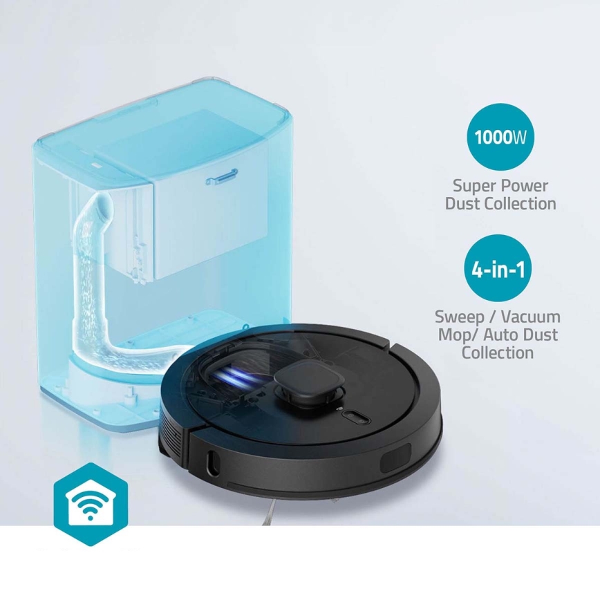 Pametni robotski usisivač sa mopom SmartLife 5200 mAh Wi-Fi Tuya crno + Daljinski upravljač
