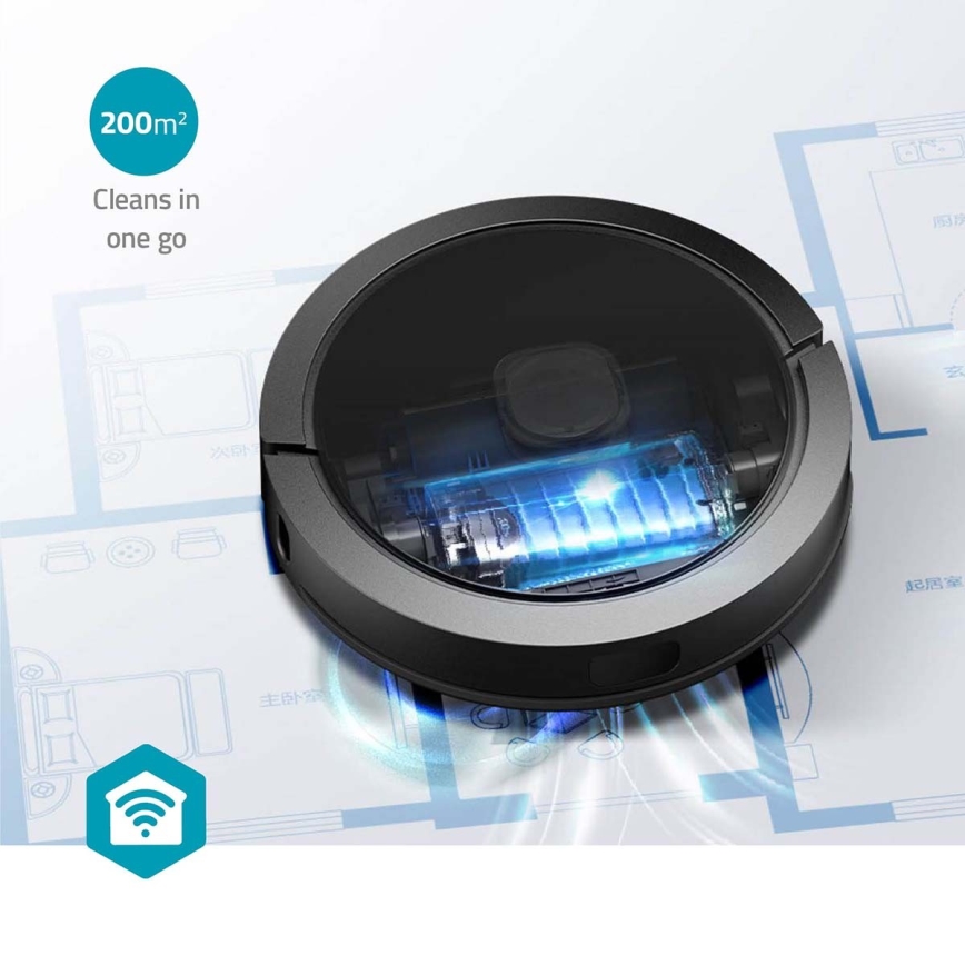 Pametni robotski usisivač sa mopom SmartLife 5200 mAh Wi-Fi Tuya crno + Daljinski upravljač