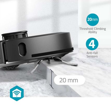 Pametni robotski usisivač sa mopom SmartLife 5200 mAh Wi-Fi Tuya crno + Daljinski upravljač
