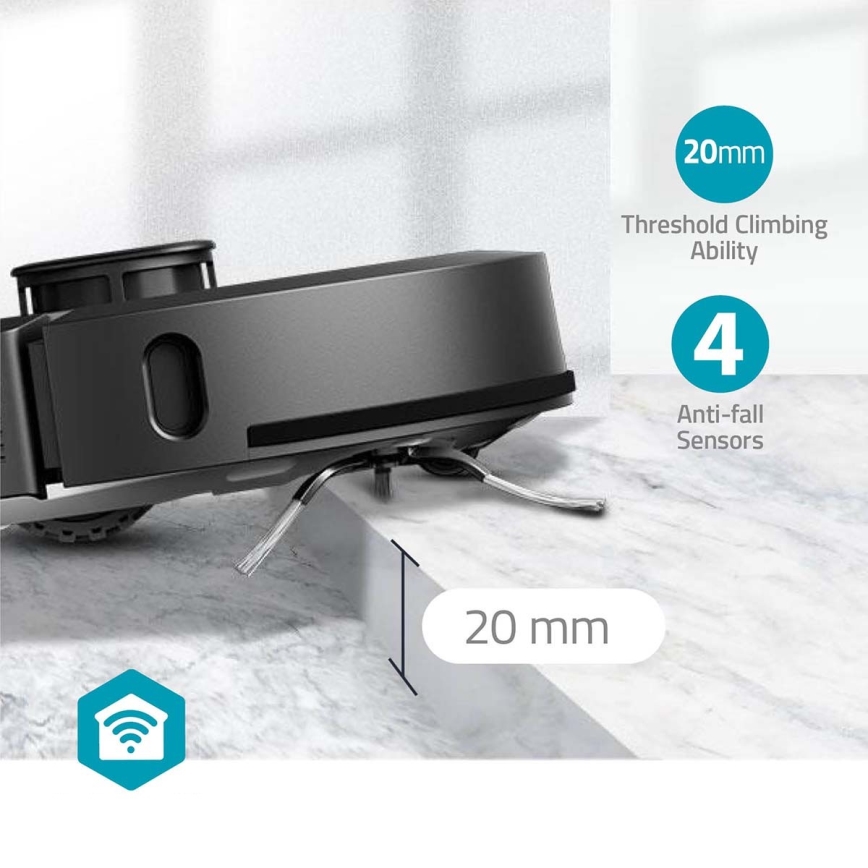 Pametni robotski usisivač sa mopom SmartLife 5200 mAh Wi-Fi Tuya crno + Daljinski upravljač