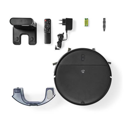 Pametni robotski usisivač sa mopom 28W/2500 mAh Wi-Fi crno + Daljinski upravljač