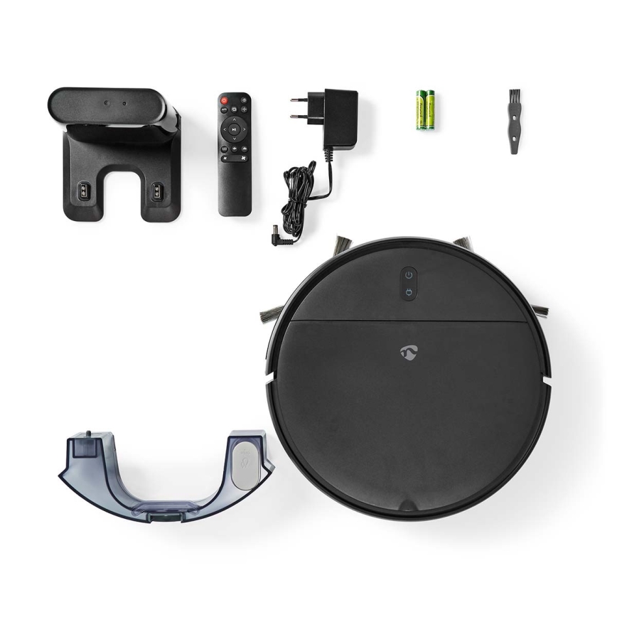 Pametni robotski usisivač sa mopom 28W/2500 mAh Wi-Fi crno + Daljinski upravljač