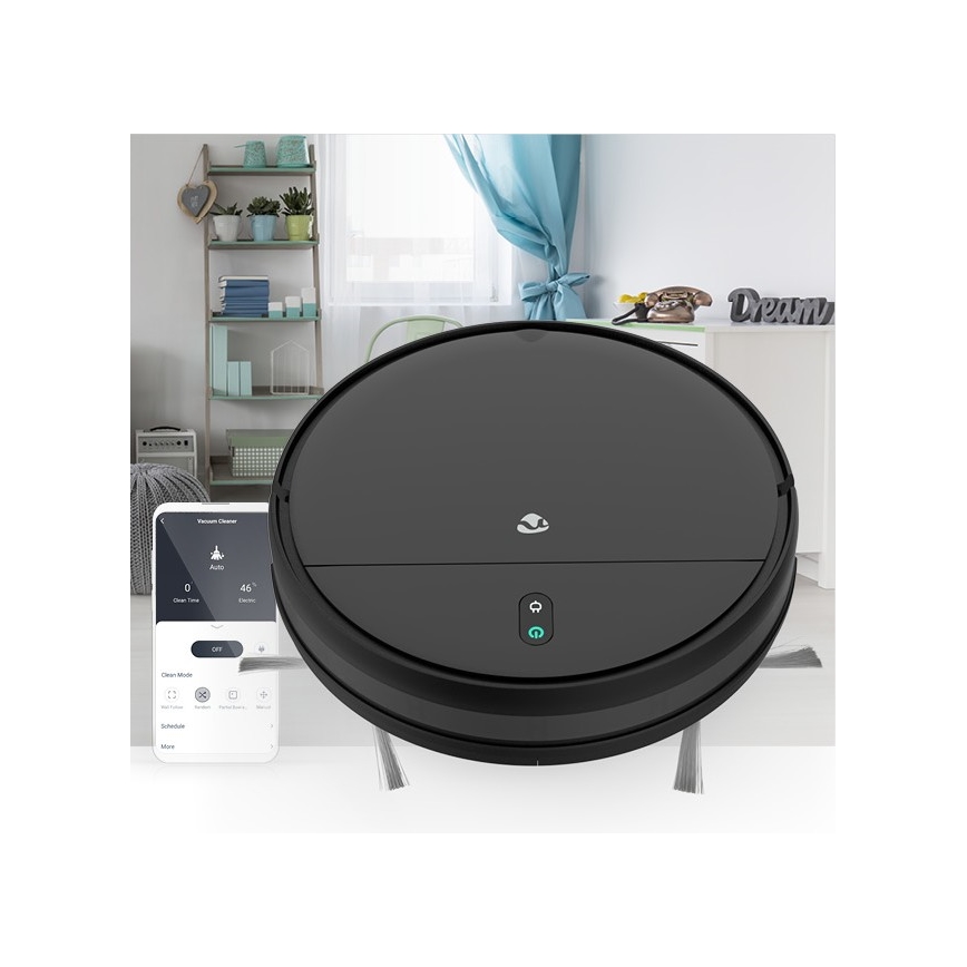 Pametni robotski usisivač sa mopom 28W/2500 mAh Wi-Fi crno + Daljinski upravljač