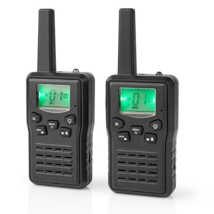 Set 2x Punjivi voki-toki sa LED svetlom 1300 mAh domet 10 km