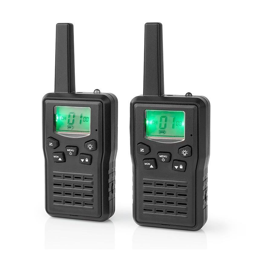 Set 2x Punjivi voki-toki sa LED svetlom 1300 mAh domet 10 km