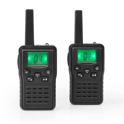 Set 2x Punjivi voki-toki sa LED svetlom 1300 mAh domet 10 km