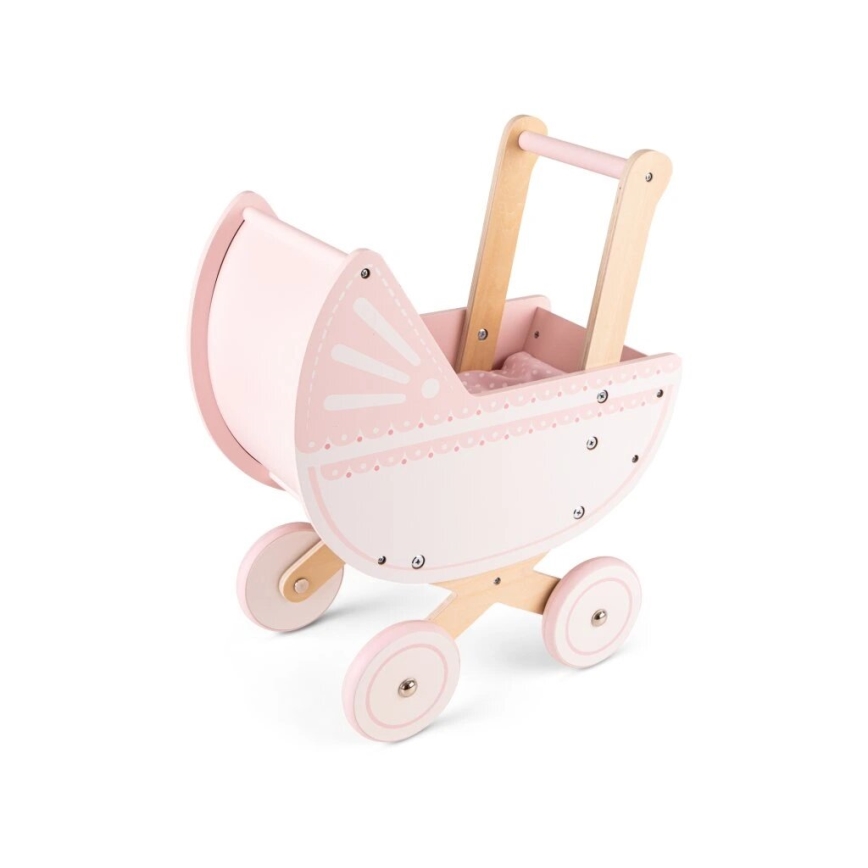 New Classic Toys - Drvena kolica za lutke roze