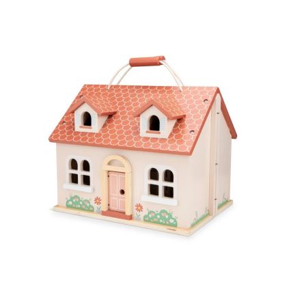 New Classic Toys - Drvena kućica za lutke crveno