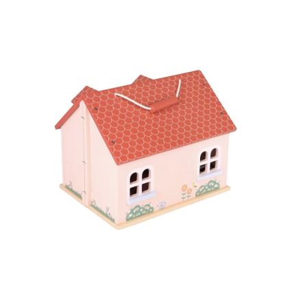 New Classic Toys - Drvena kućica za lutke crveno