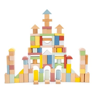 New Classic Toys - Drvene kocke, set od 100 kom